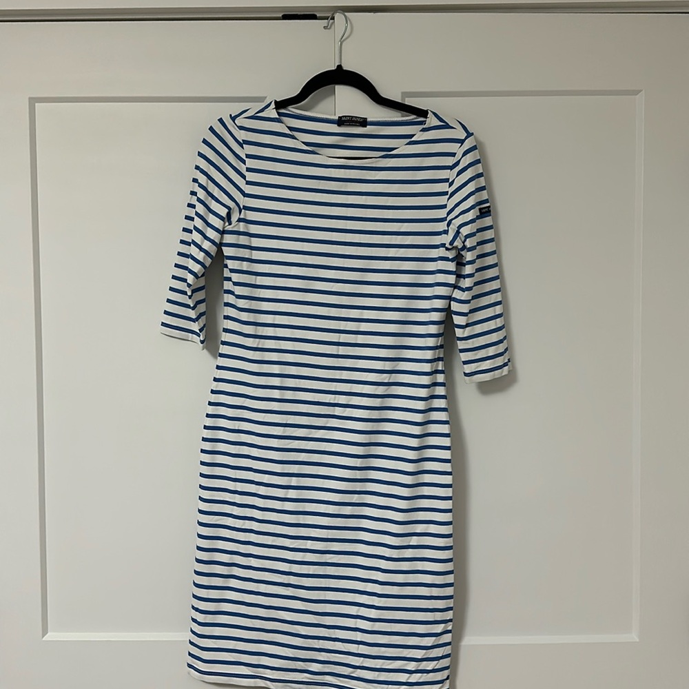 Saint James Propiano White & Blue Stripe